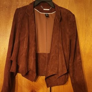 White House Black Market Brown Leather/Suede Jacket Size XS